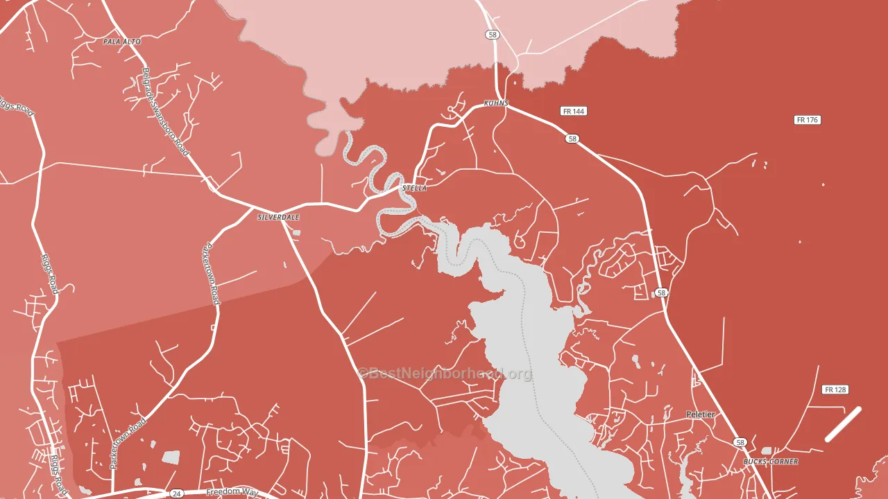 Stella, NC block-group political-lean map