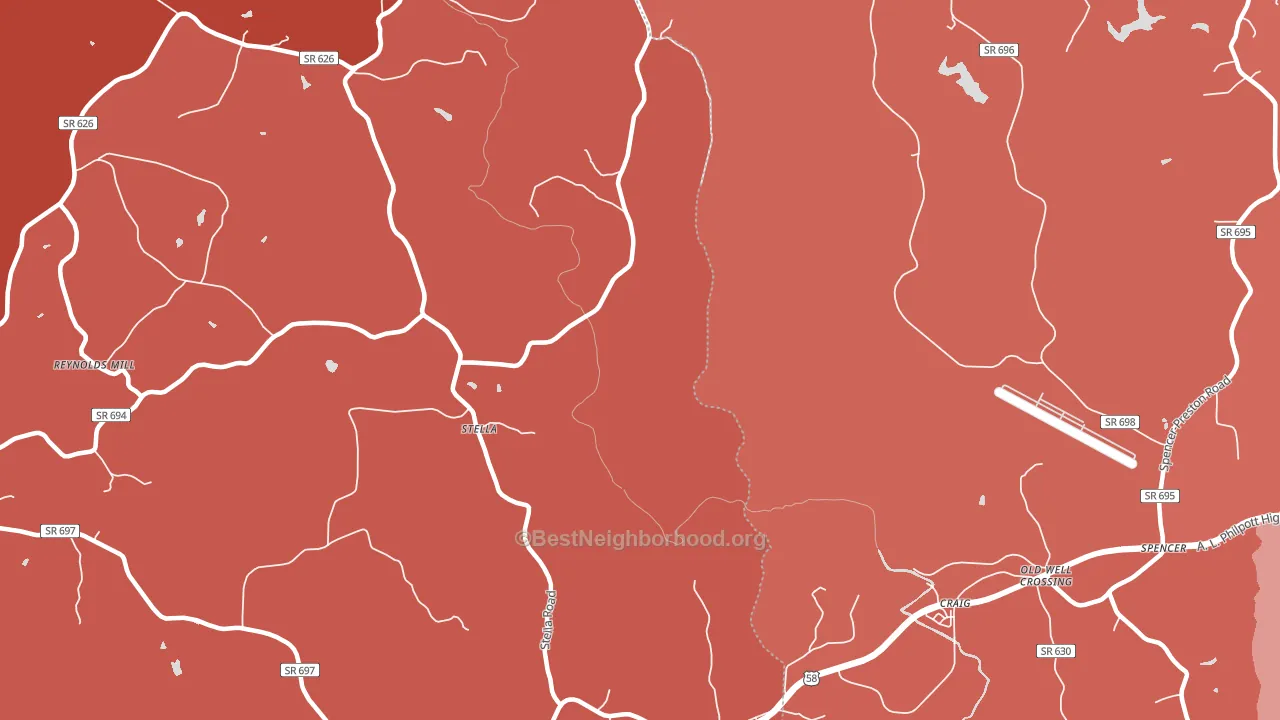 Stella, VA block-group political-lean map