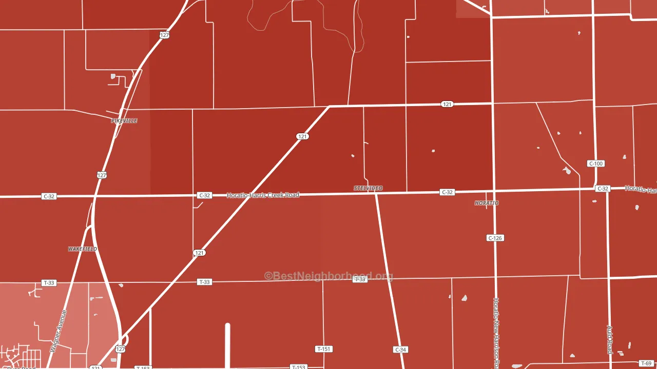 Stelvideo, OH block-group political-lean map