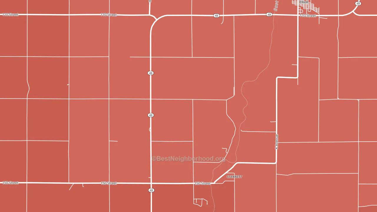 Stennett, IA block-group political-lean map