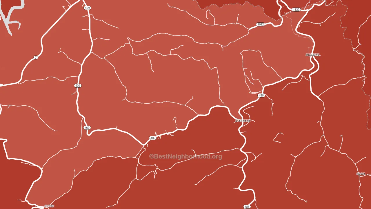 Stephens, KY block-group political-lean map