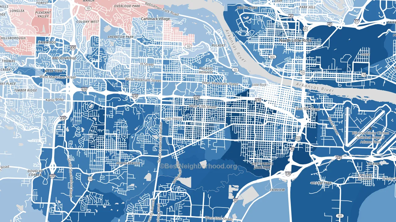 Stephens, Little Rock, AR block-group political-lean map