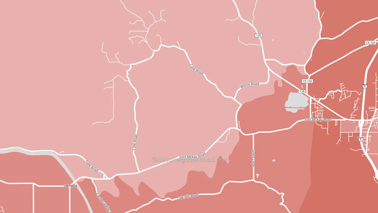 Stephens, OR block-group political-lean map