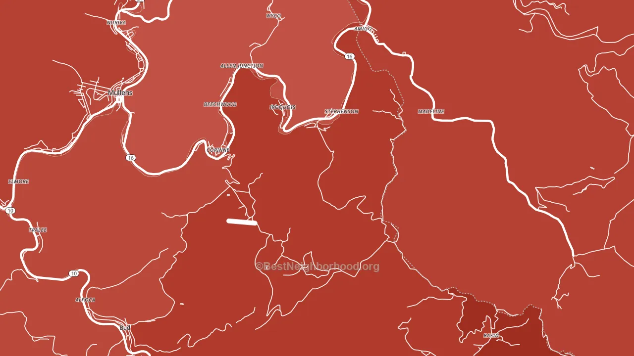 Stephenson, WV block-group political-lean map