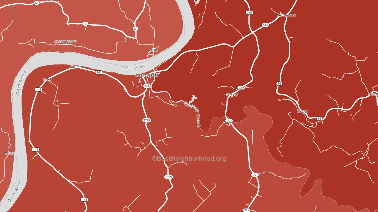 Stephensport, KY block-group political-lean map