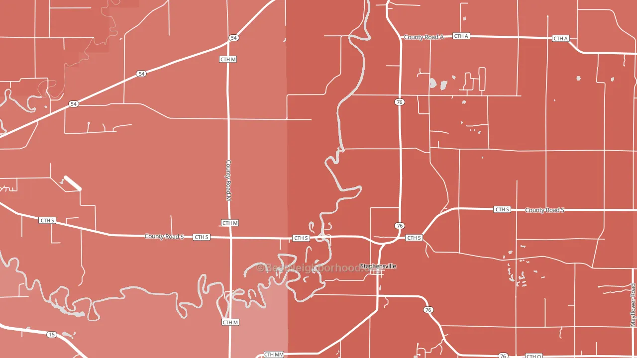 Stephensville, WI block-group political-lean map