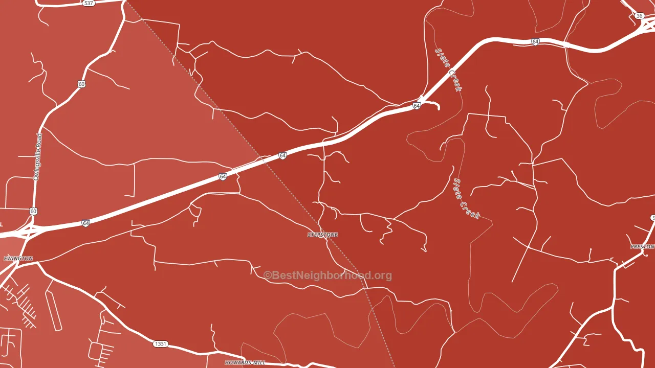Stepstone, KY block-group political-lean map