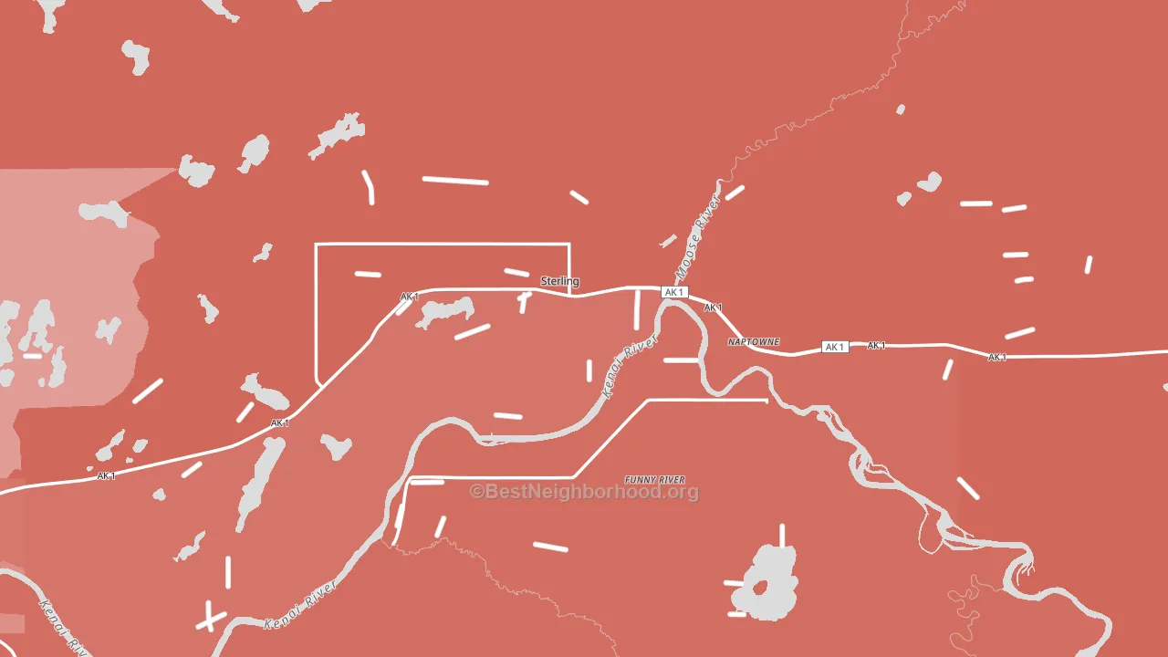 Sterling, AK block-group political-lean map