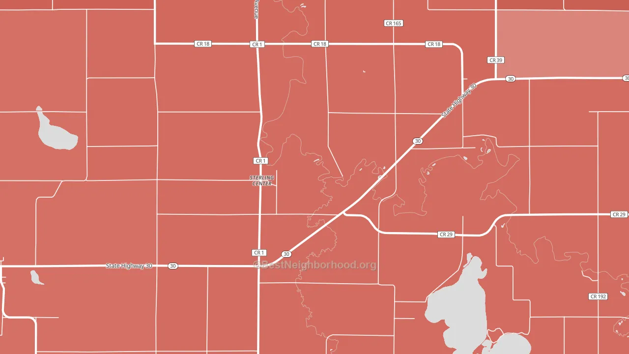 Sterling Center, MN block-group political-lean map