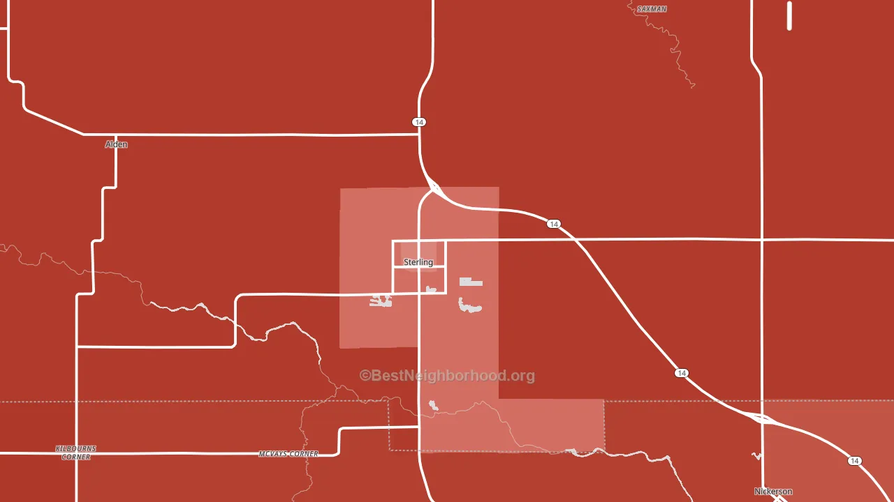Sterling, KS block-group political-lean map