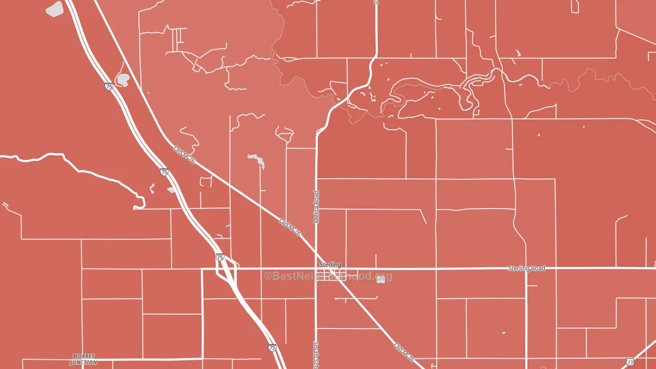 Sterling, MI block-group political-lean map
