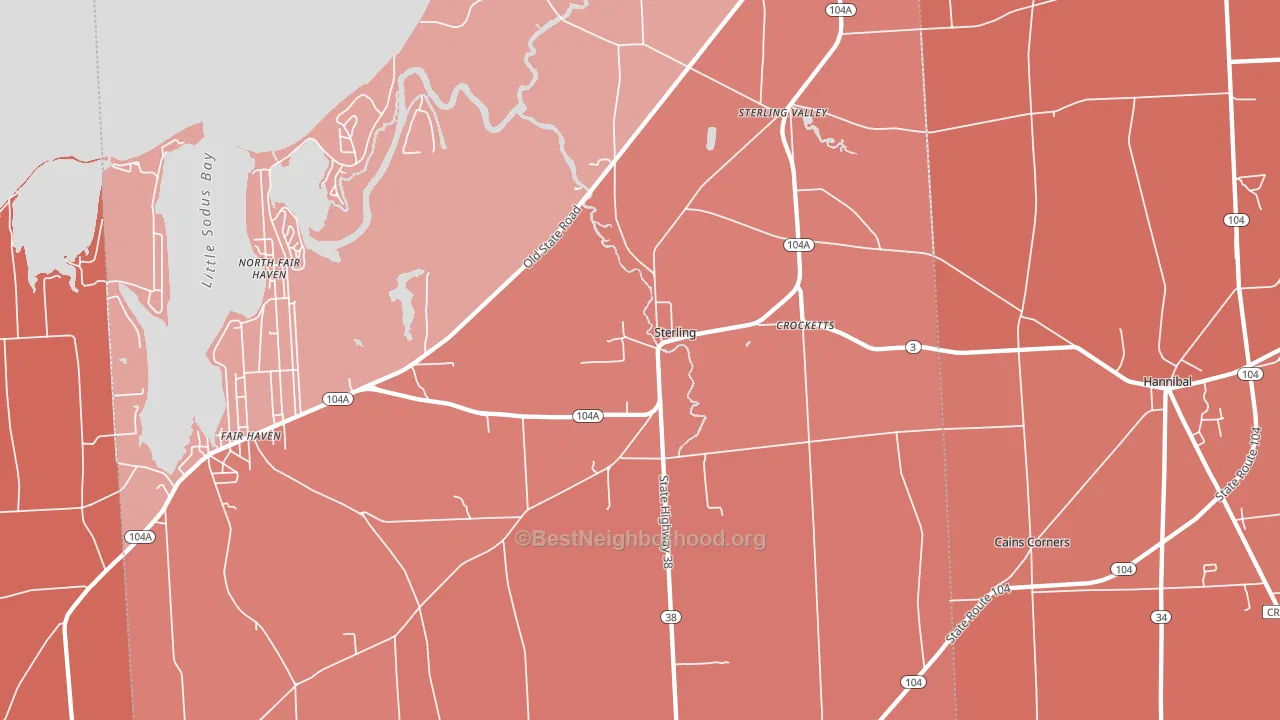Sterling, NY block-group political-lean map