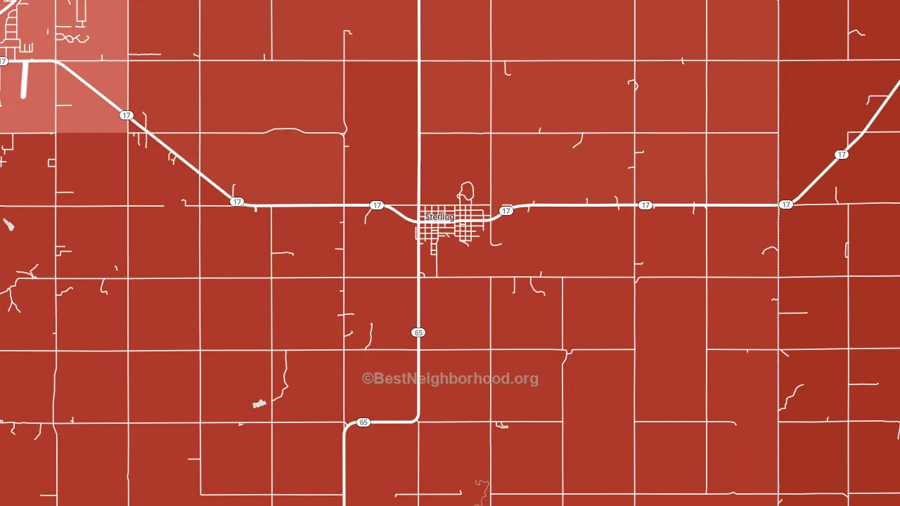 Sterling, OK block-group political-lean map