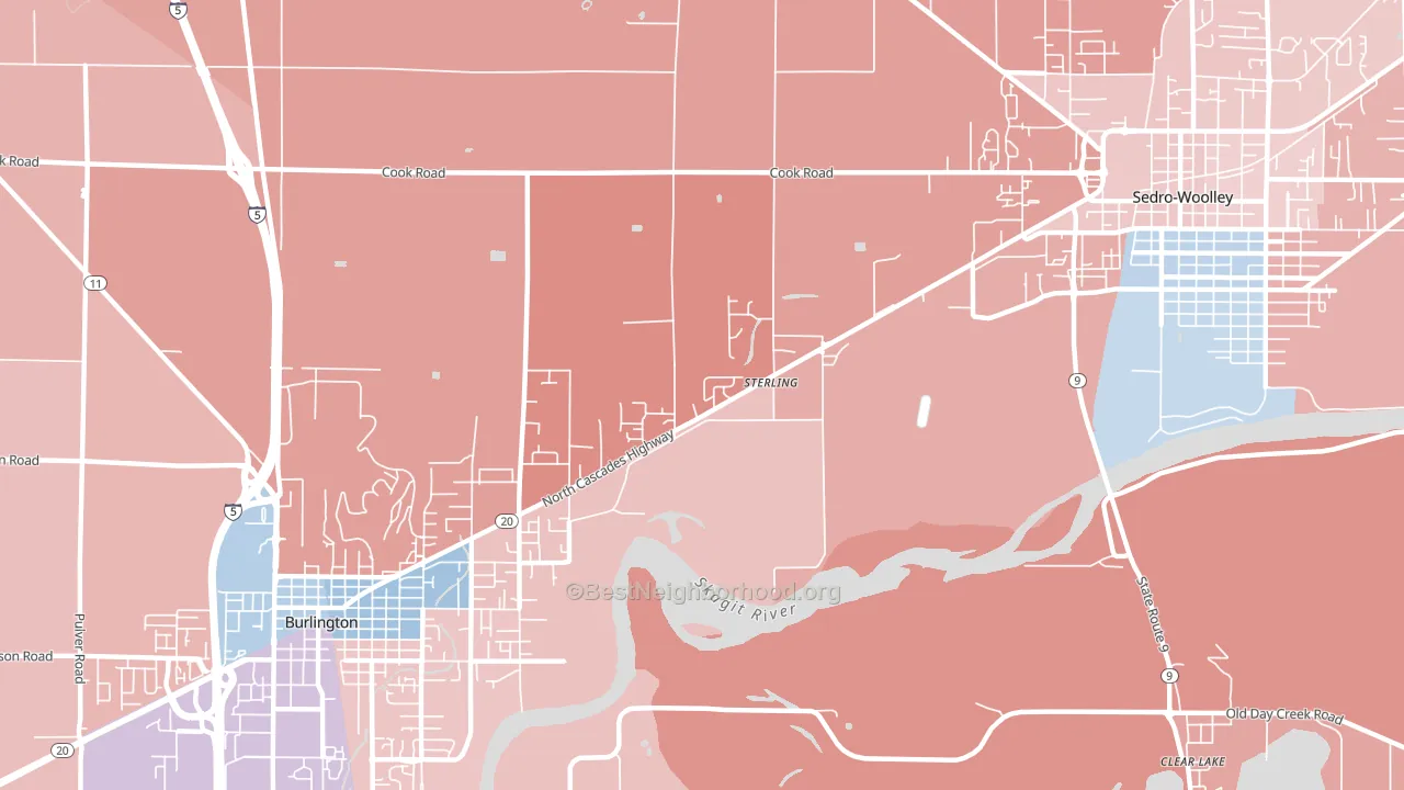 Sterling, WA block-group political-lean map