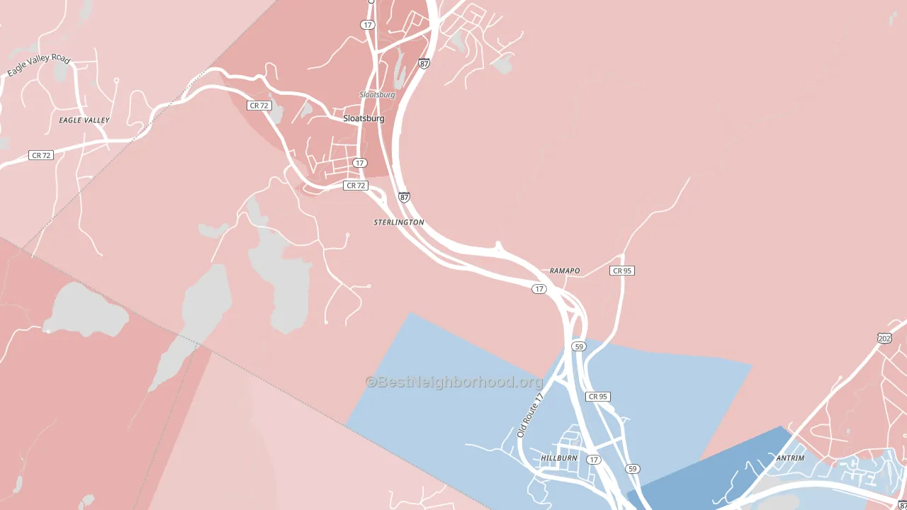 Sterlington, NY block-group political-lean map