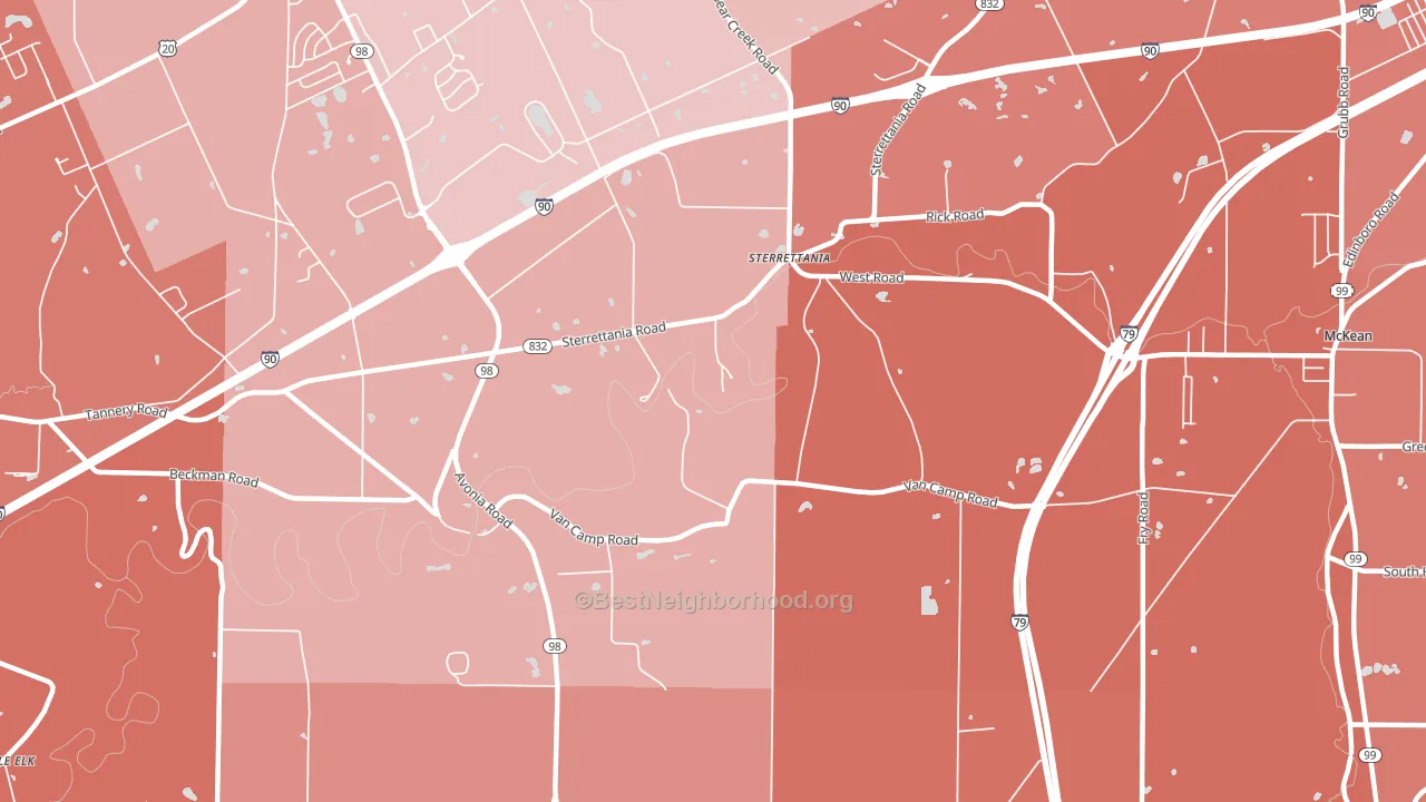 Sterrettania, PA block-group political-lean map