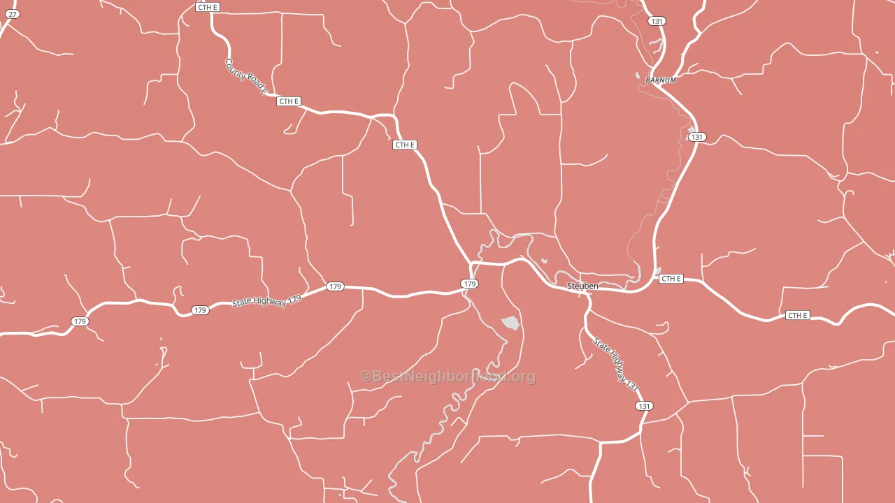 Steuben, WI block-group political-lean map