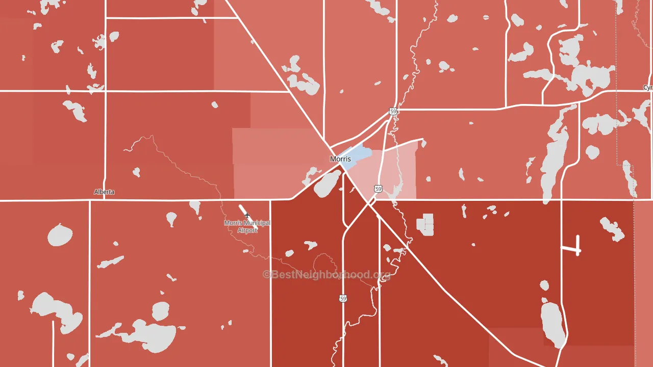 Stevens County, MN block-group political-lean map