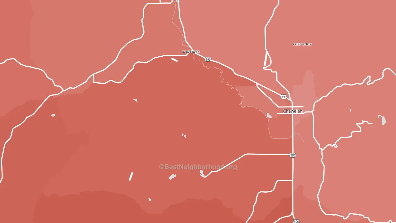 Stevens County, WA block-group political-lean map