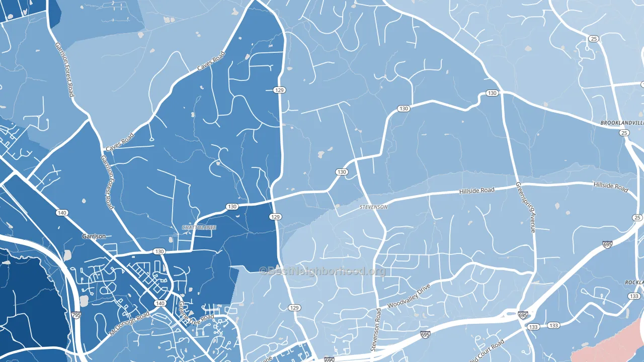 Stevenson, MD block-group political-lean map