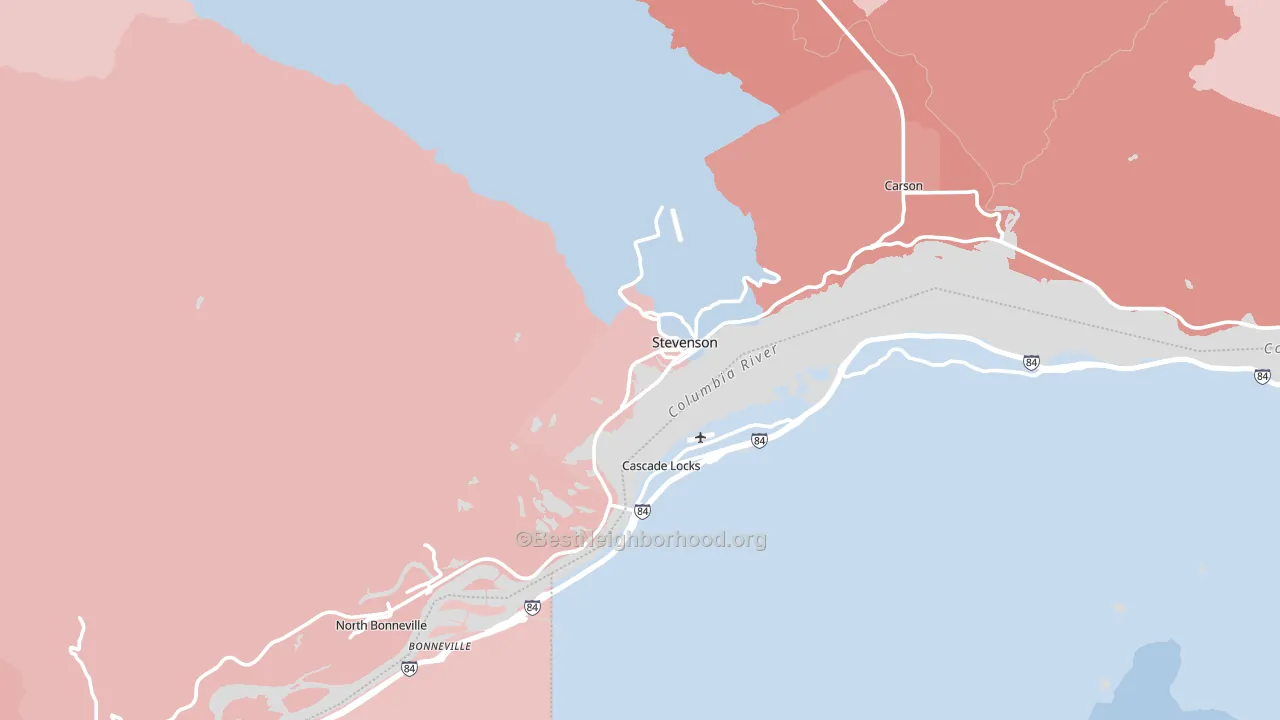 Stevenson, WA block-group political-lean map