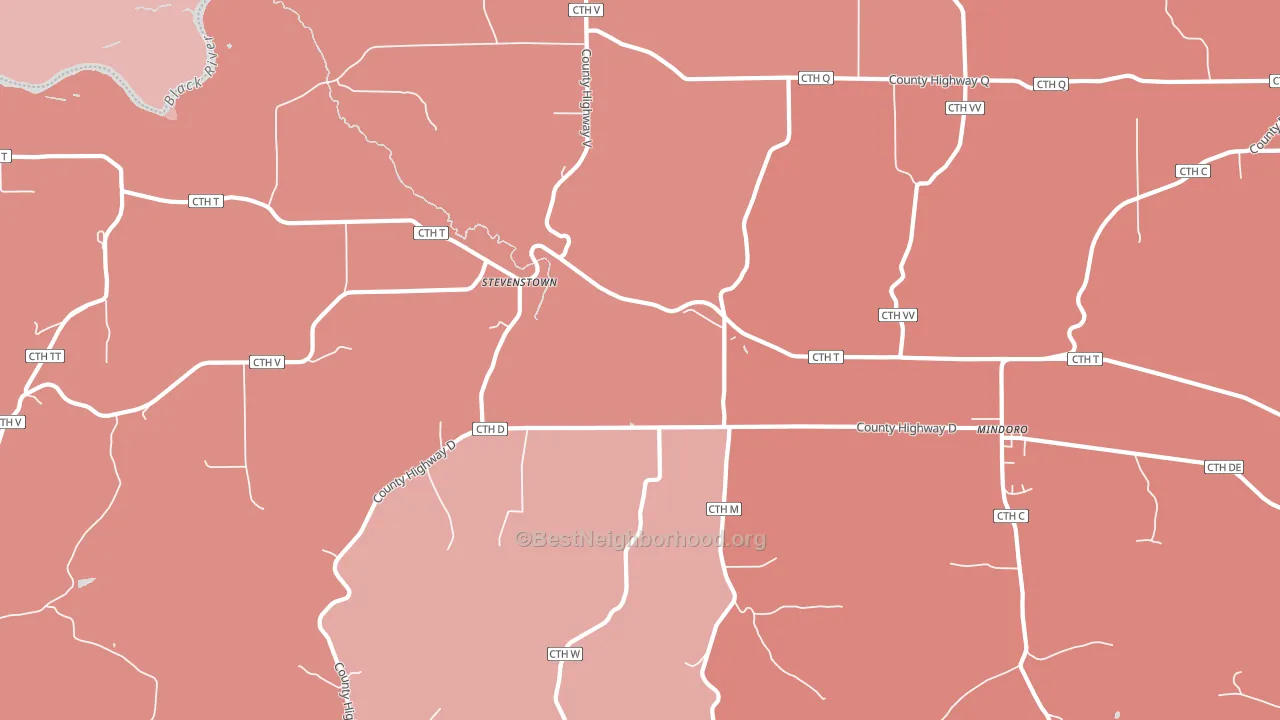 Stevenstown, WI block-group political-lean map