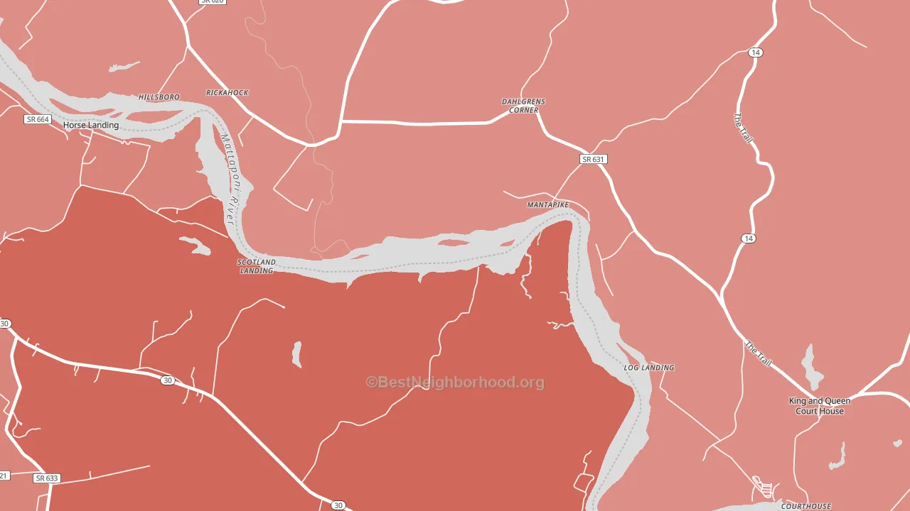 Stevensville, VA block-group political-lean map