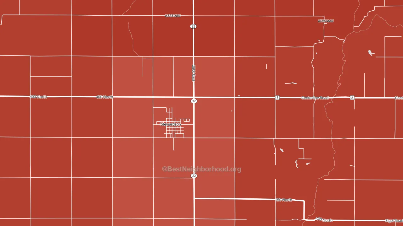 Stewardson, IL block-group political-lean map