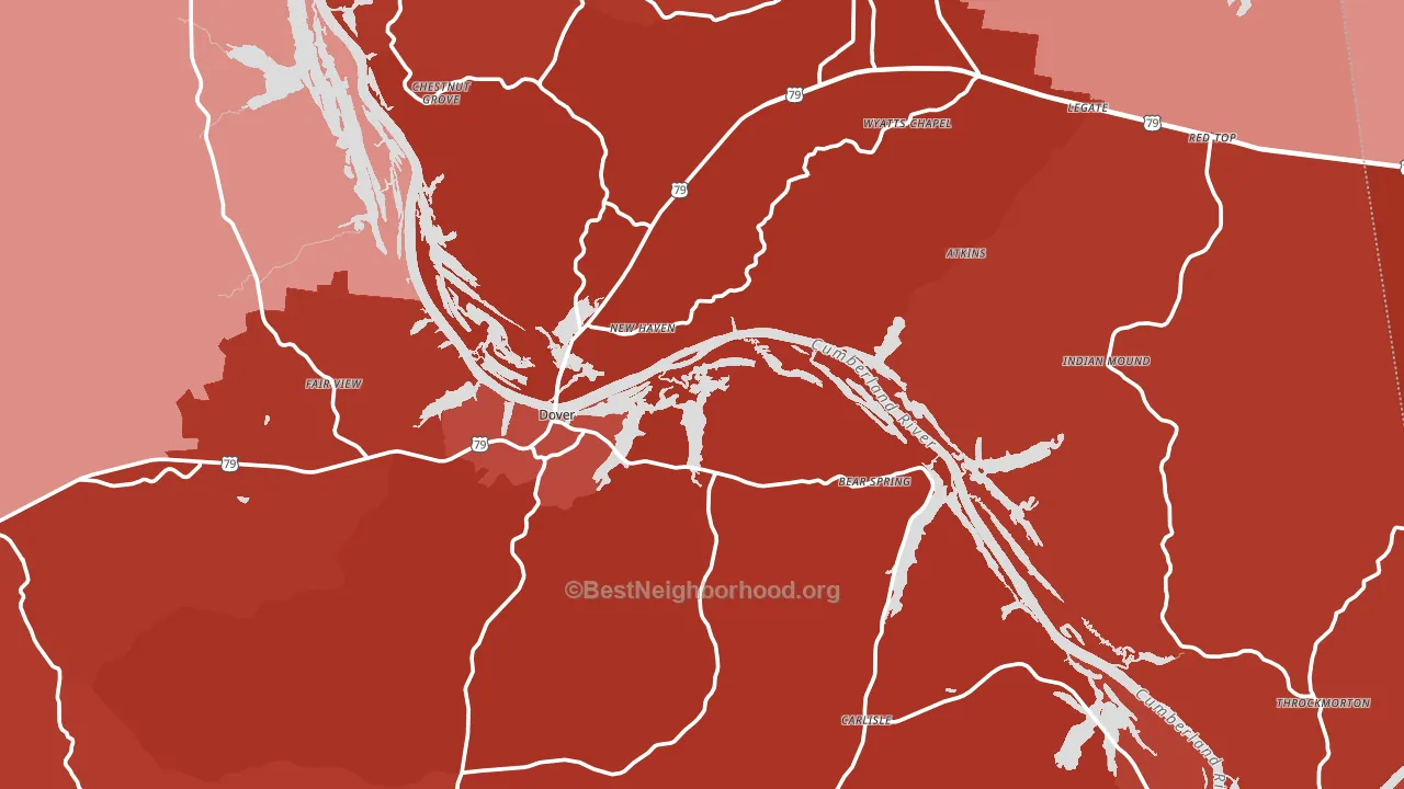 Stewart County, TN block-group political-lean map