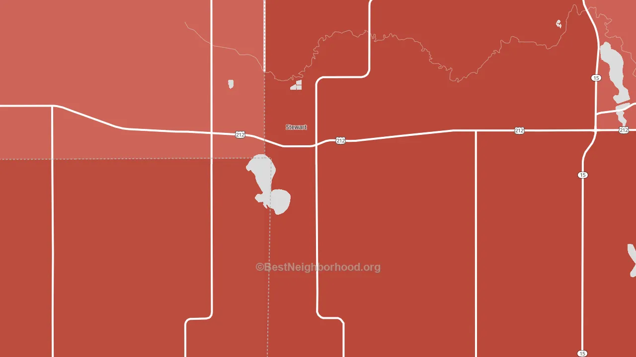 Stewart, MN block-group political-lean map