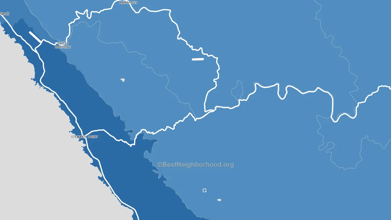 Stewarts Point, CA block-group political-lean map