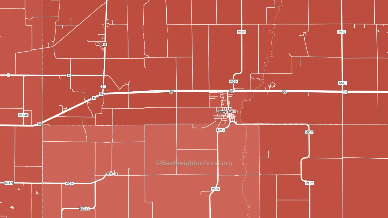 Stewartsville, MO block-group political-lean map