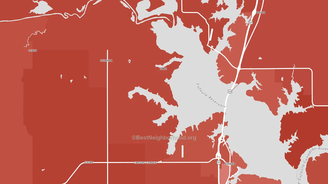 Stidham, OK block-group political-lean map