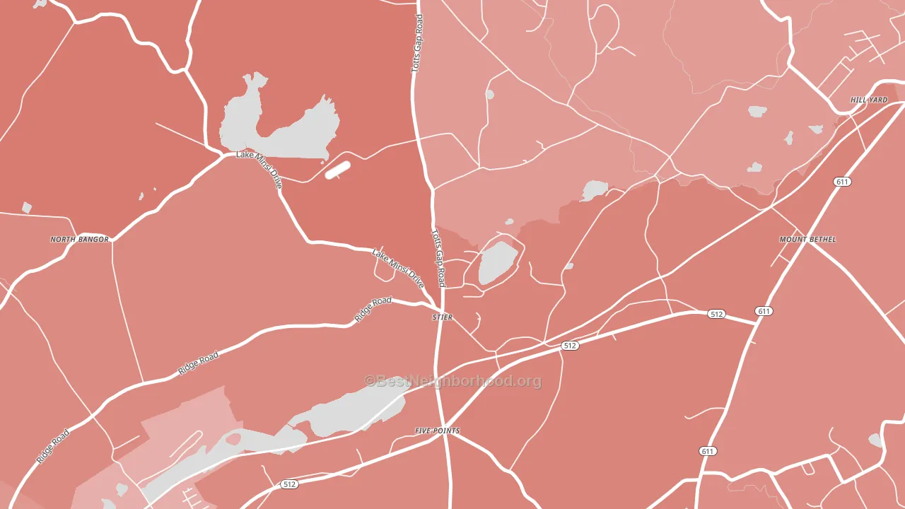 Stier, PA block-group political-lean map