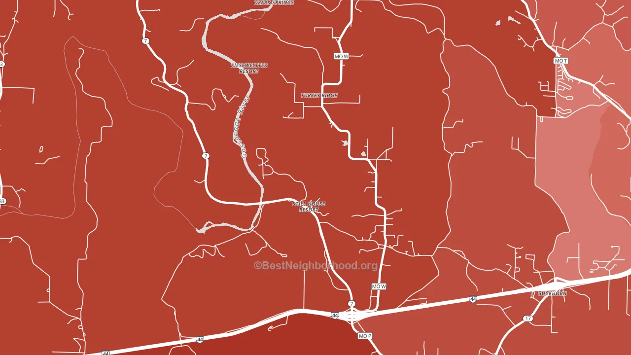 Stillhouse Springs, MO block-group political-lean map