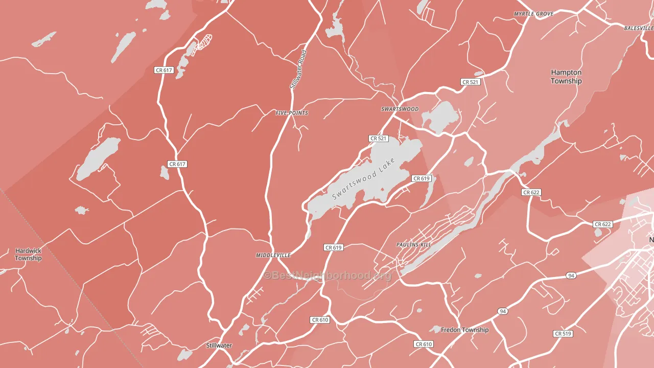 Stillwater, NJ block-group political-lean map