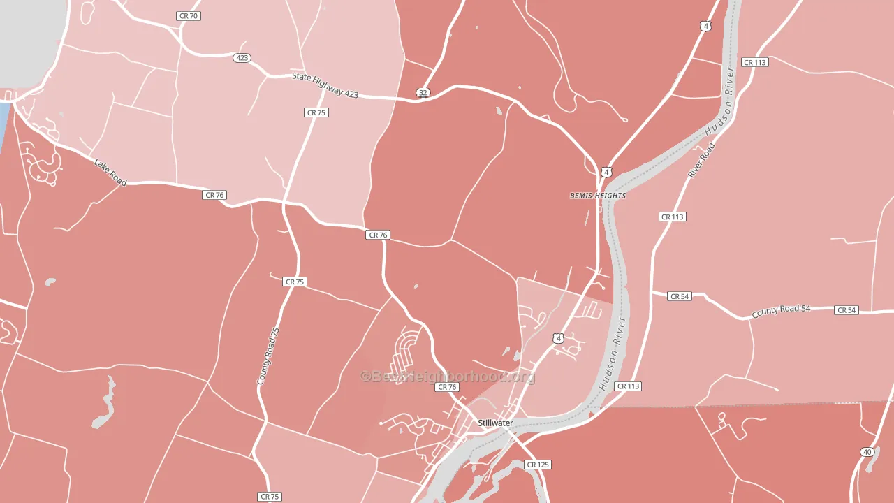 Stillwater, NY block-group political-lean map