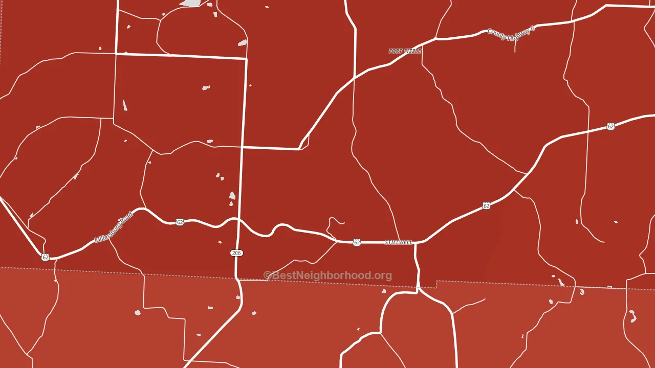 Stillwell, OH block-group political-lean map