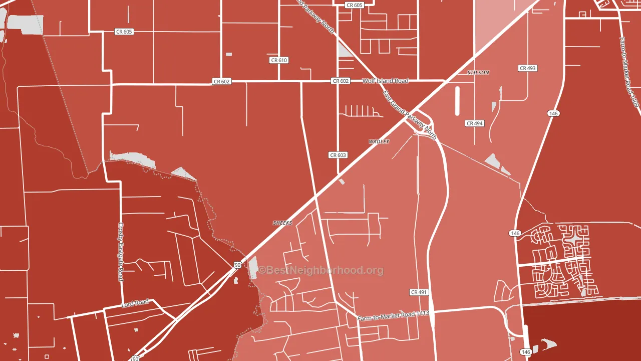 Stilson, TX block-group political-lean map