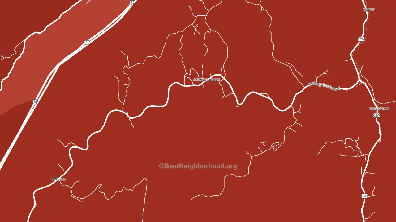 Stinking Creek, TN block-group political-lean map