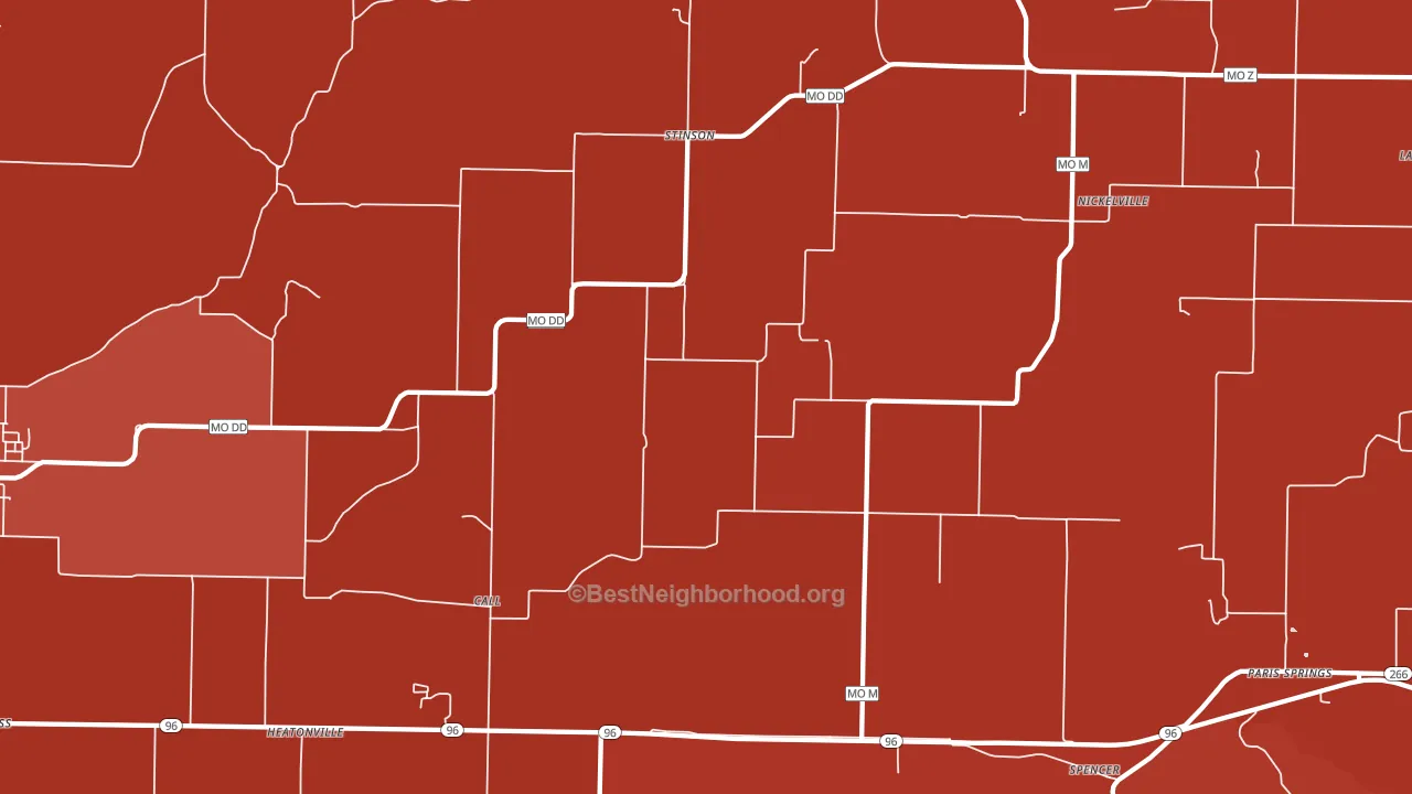 Stinson, MO block-group political-lean map