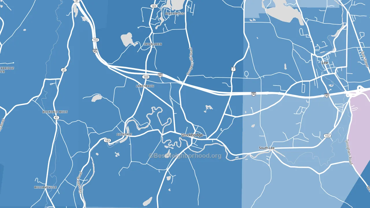 Stockbridge, MA block-group political-lean map