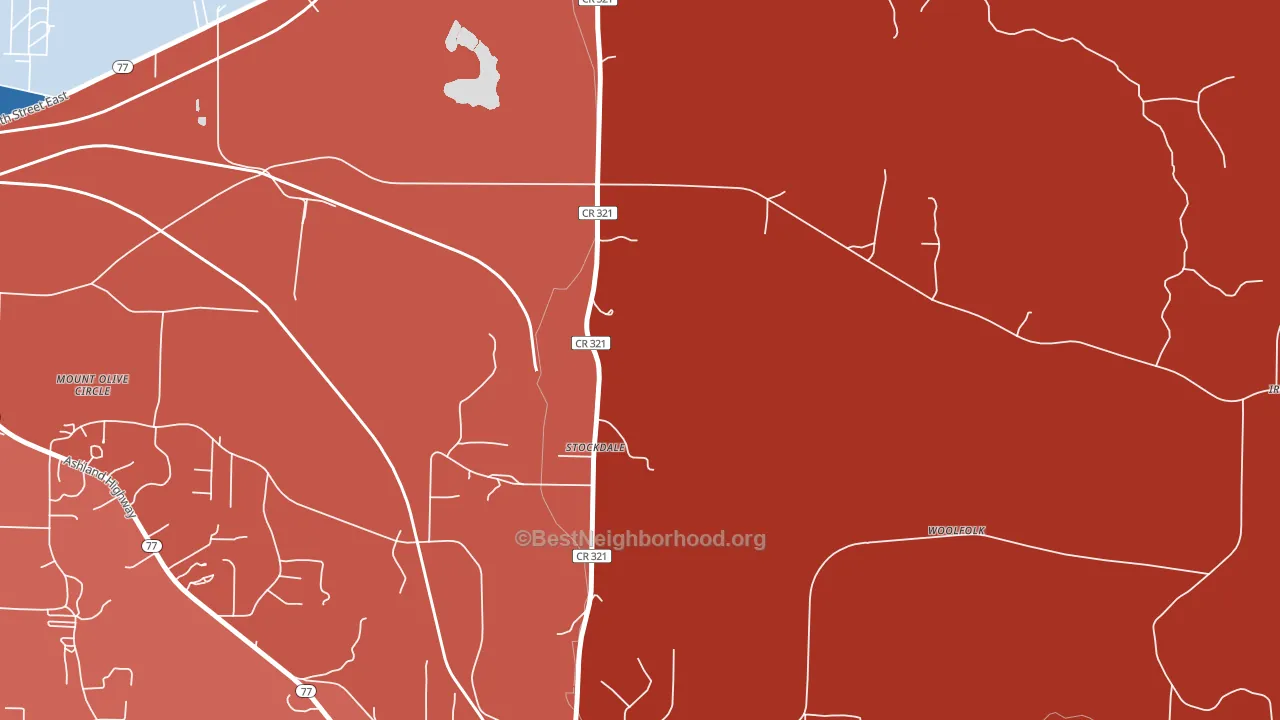 Stockdale, AL block-group political-lean map