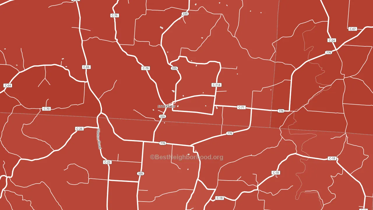 Stockdale, OH block-group political-lean map