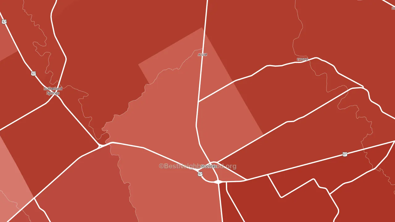 Stockdale, TX block-group political-lean map