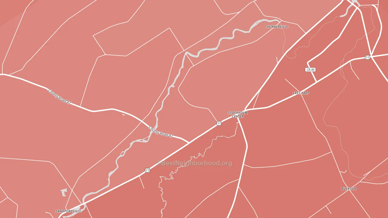 Stockholm Center, NY block-group political-lean map