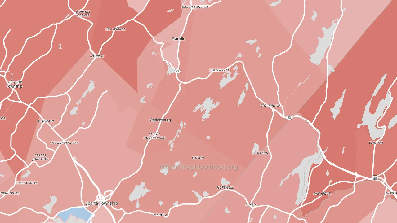Stockholm, NJ block-group political-lean map