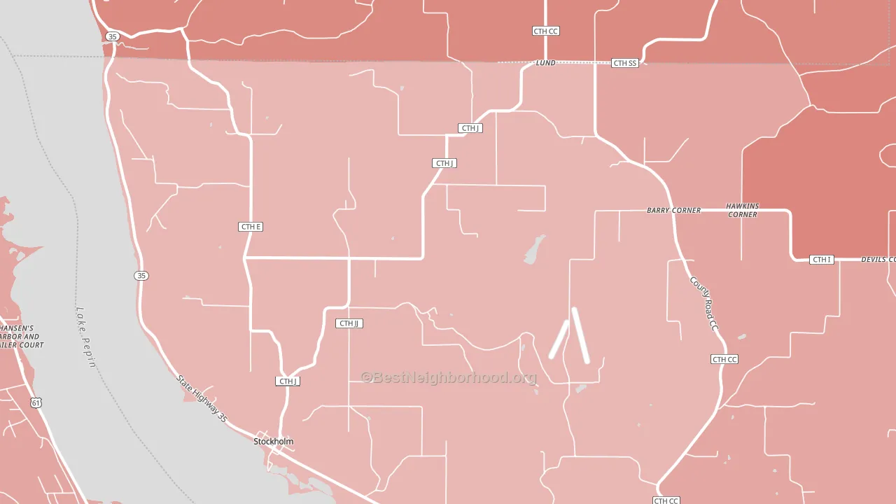 Stockholm, WI block-group political-lean map