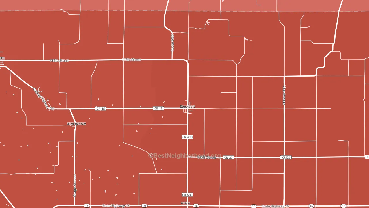 Stockport, IA block-group political-lean map