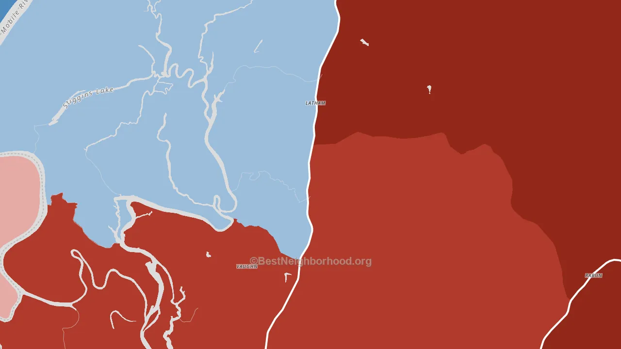 Stockton, AL block-group political-lean map